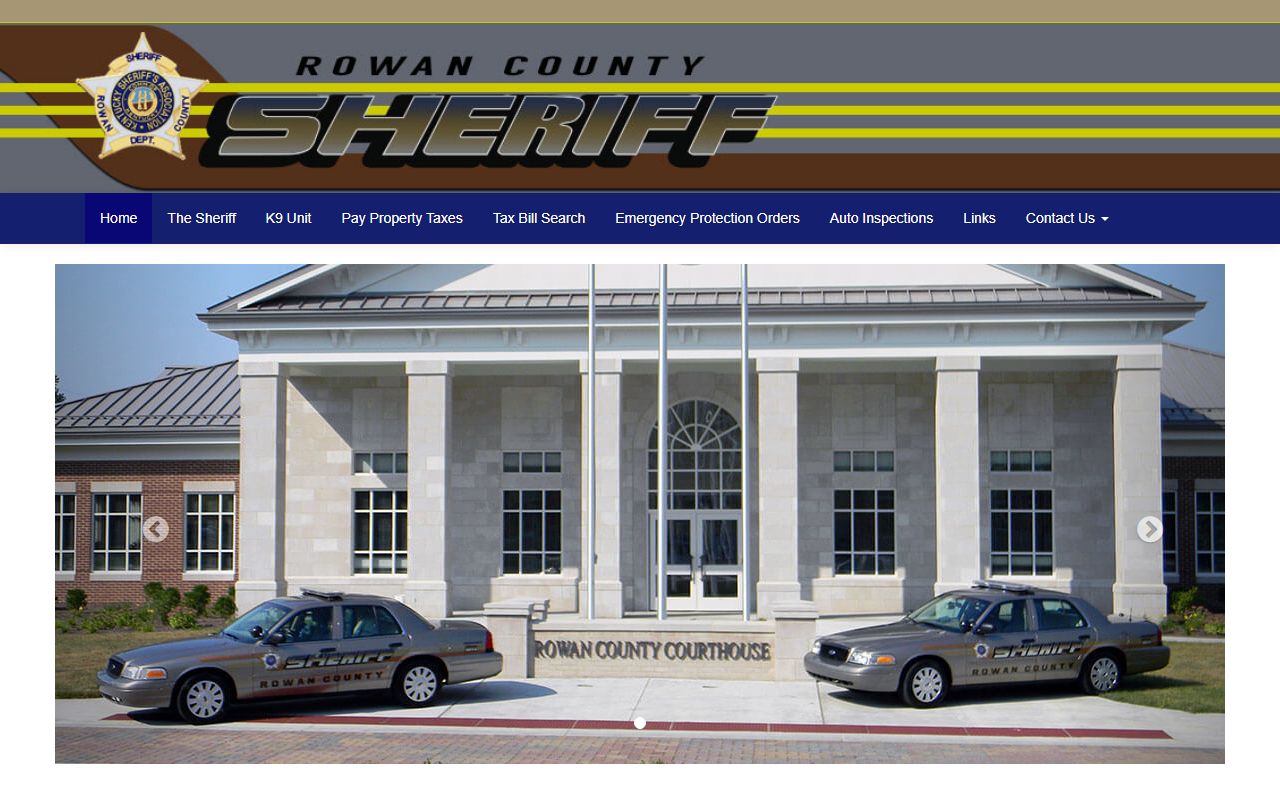 Rowan County warrant records Sheriff homepage