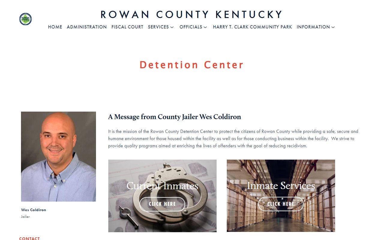 Rowan County inmate records Detention Center information