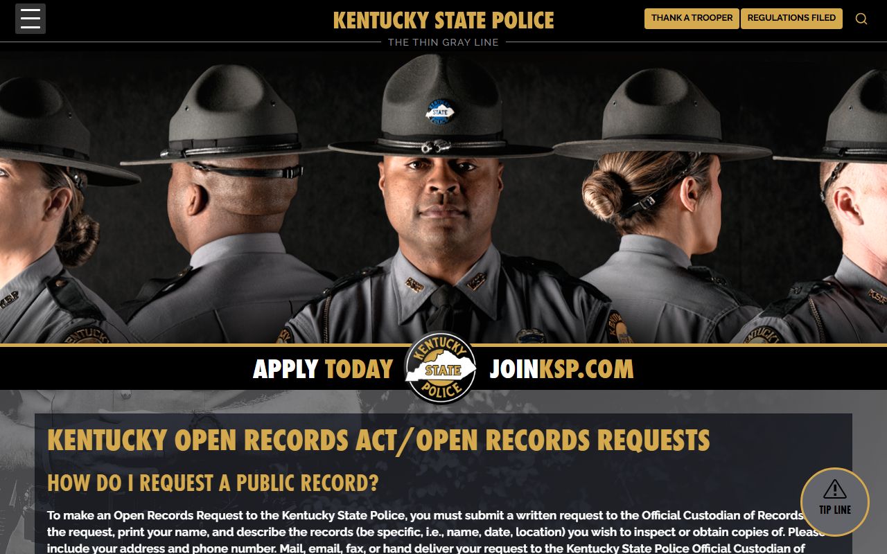 Rowan County warrant search Kentucky State Police open records